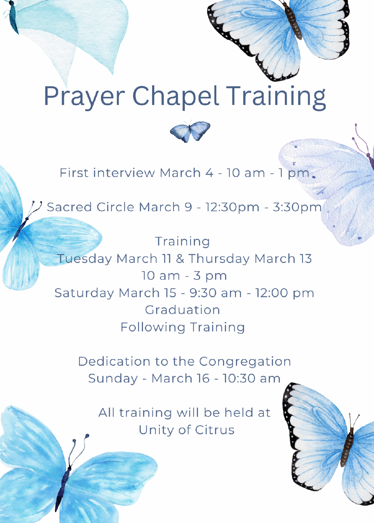 PRAYER CHAPLAIN TRAINING